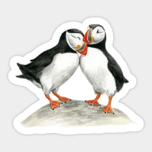 Cuddle Puffins Sticker